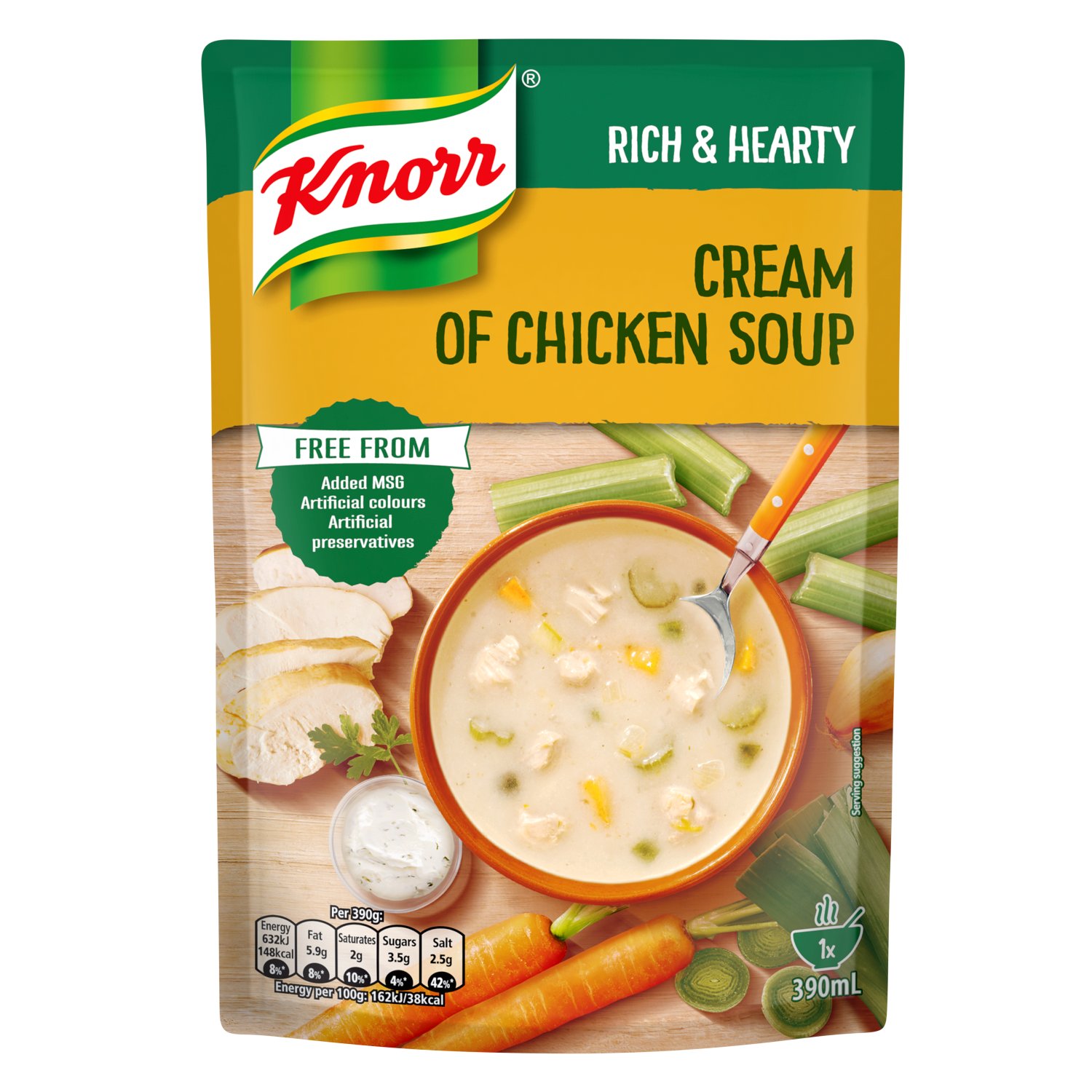 Knorr Soup Rich & Hearty Cream of Chicken Soup (390 g)