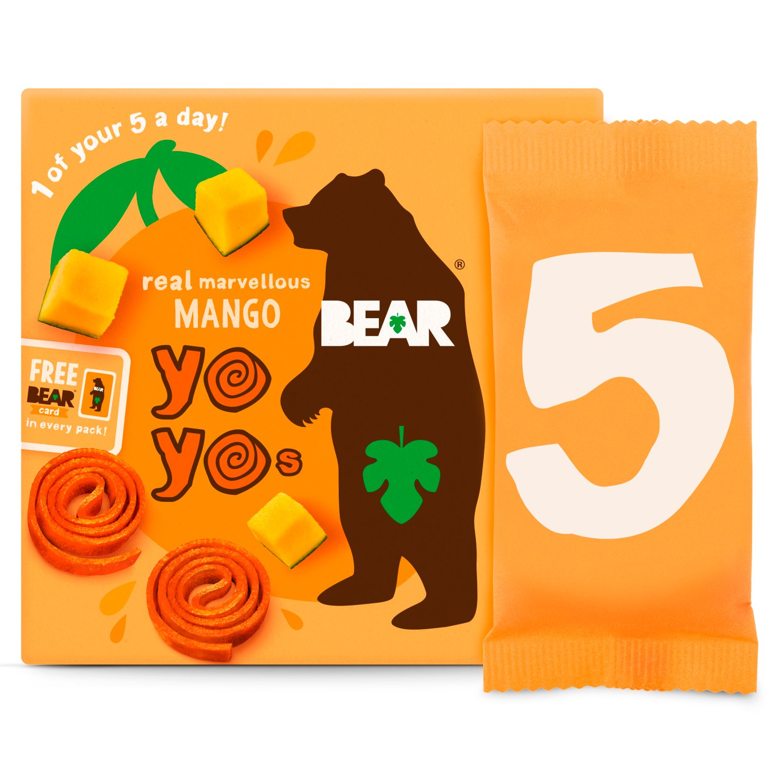 Bear Mango Yoyo Pure Fruit Rolls 5 Pack (100 g)