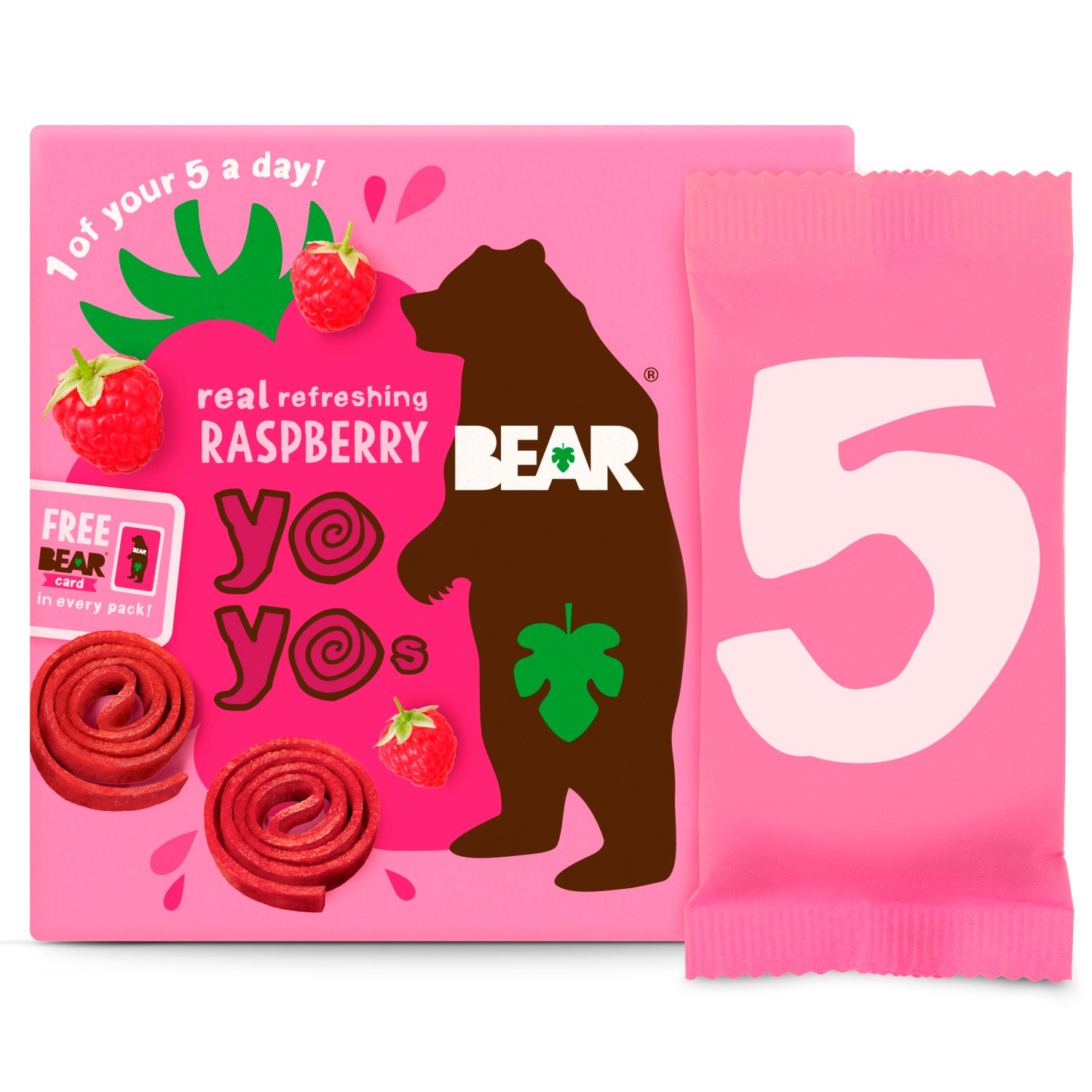 Bear Raspberry Yoyo Pure Fruit Rolls 5 Pack (100 g)