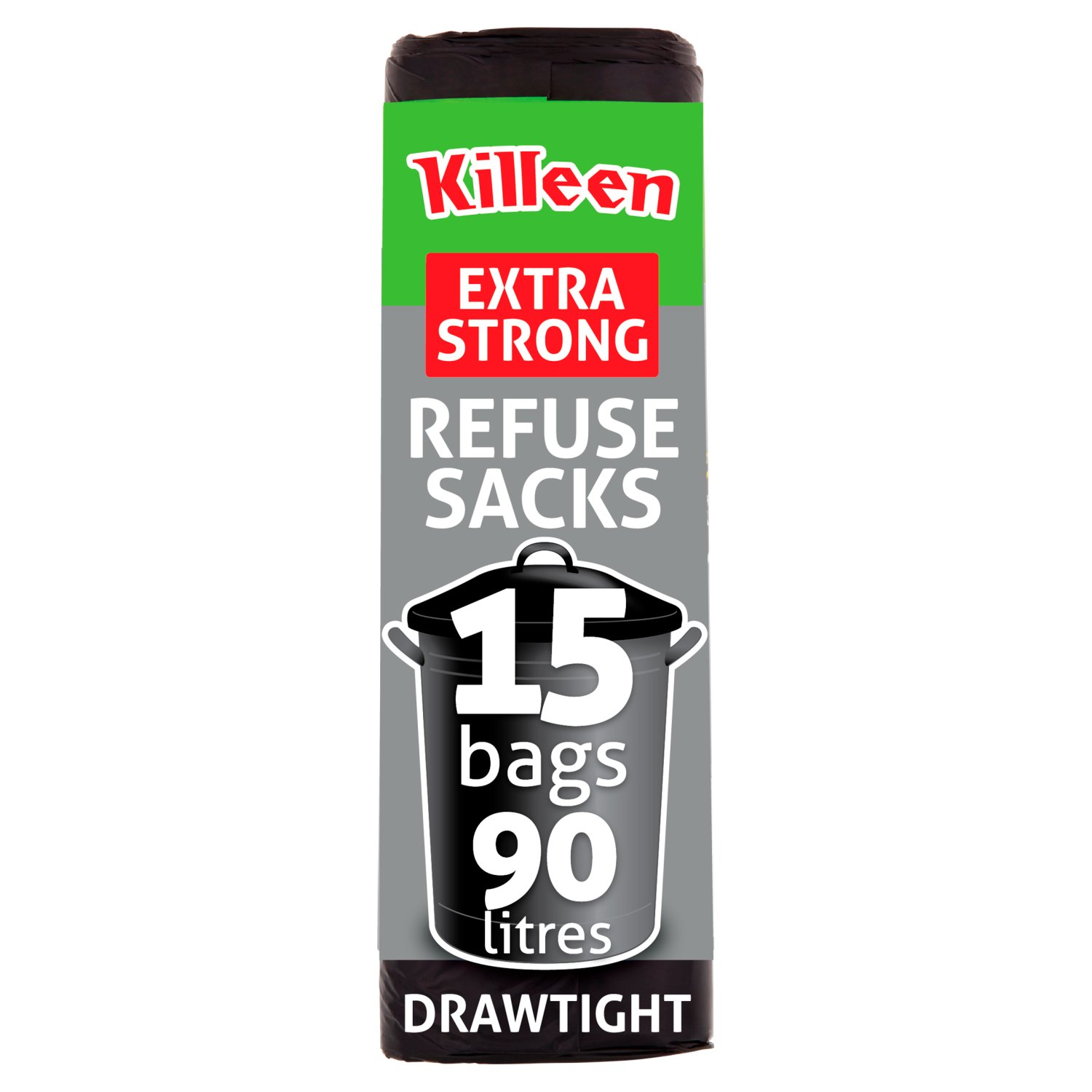 Killeen 90l Extra Strong Drawtight Refuse Sacks (15 Piece)