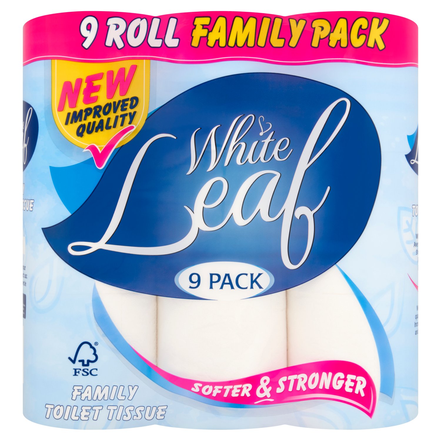 White Leaf Family Toilet Tissue (9 Roll)