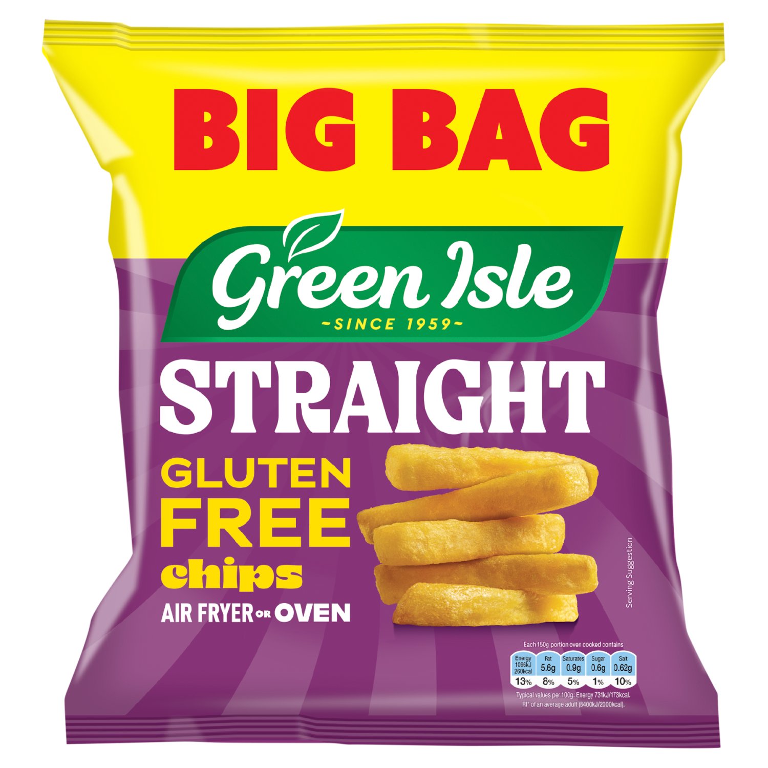 Green Isle Gluten Free Straight Cut Oven Chips (1.3 kg)