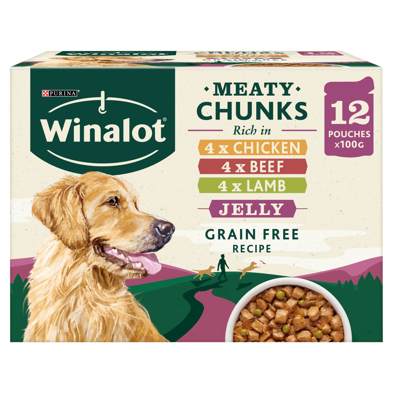 Winalot Dog Food Pouch Mixed in Jelly 12 Pack (100 kg)