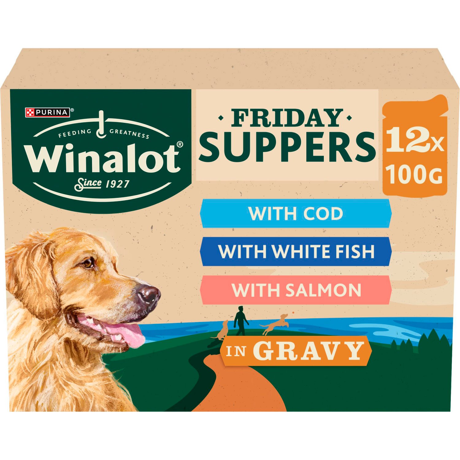 Winalot Friday Suppers Fish Chunks in Gravy Dog Food 12 Pack (100 g)