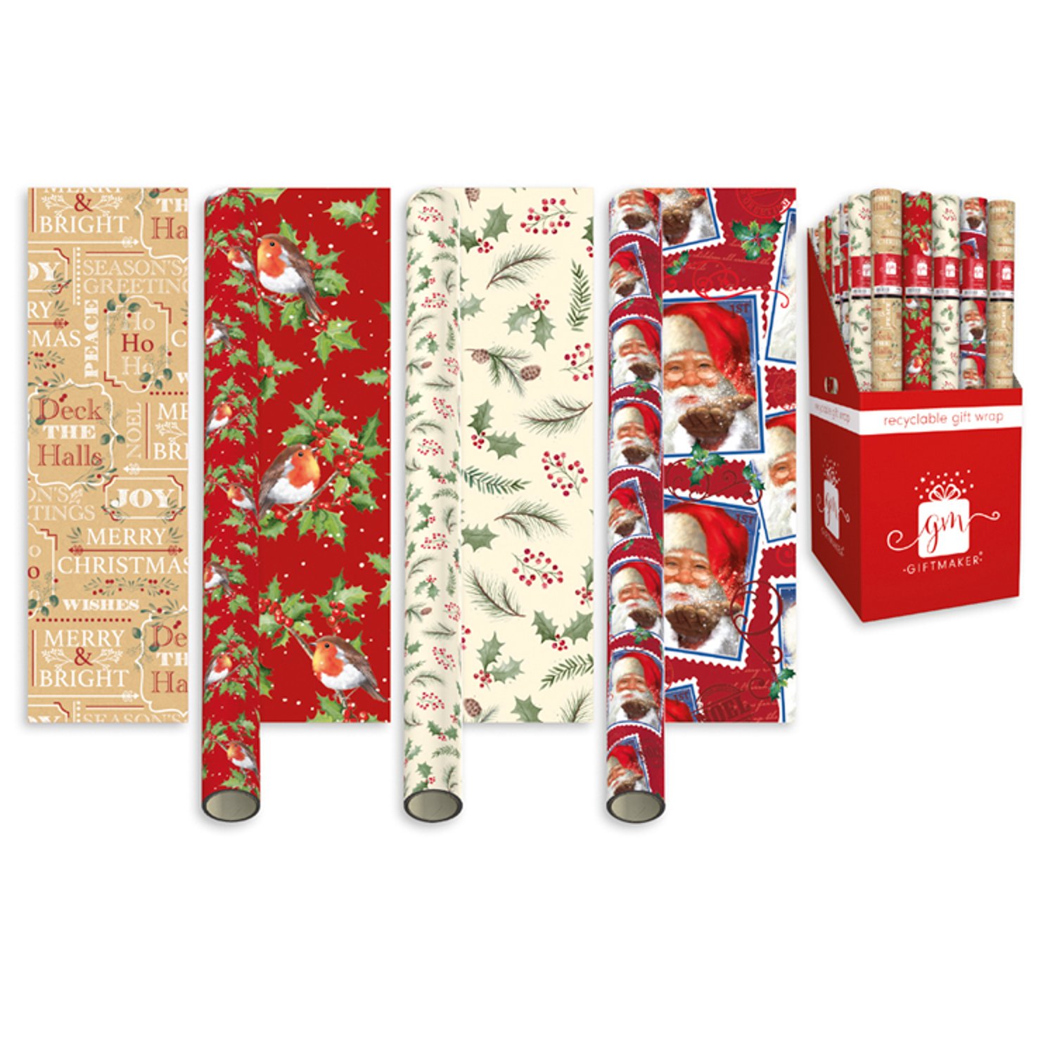 Traditional Christmas Wrapping Paper 8 Metre (1 Piece)