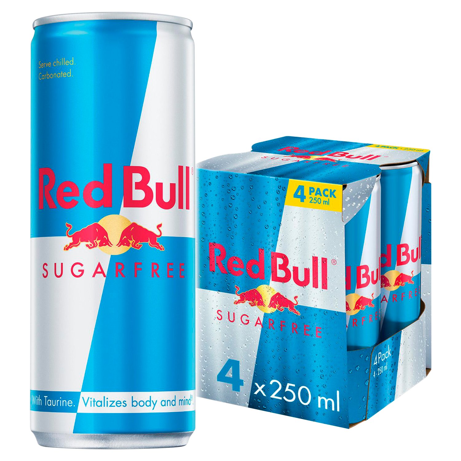 Red Bull Sugar Free Can 4 Pack (250 ml)