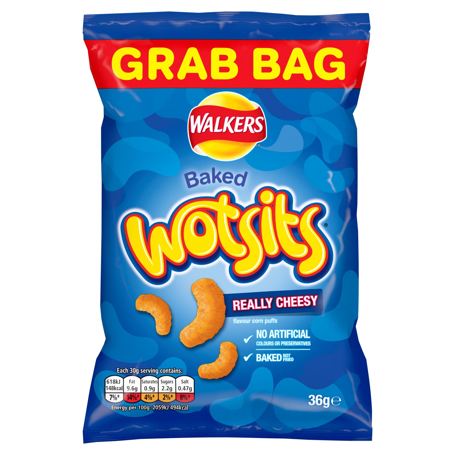 Walkers Baked Wotsits Giants Really Cheesy Bag (36 g)