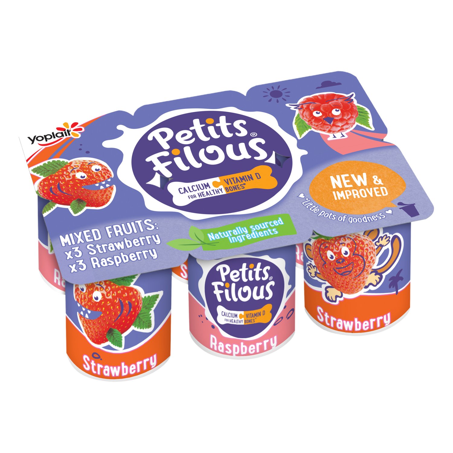 Yoplait Petits Filous Strawberry & Raspberry 6 Pack (47 g)