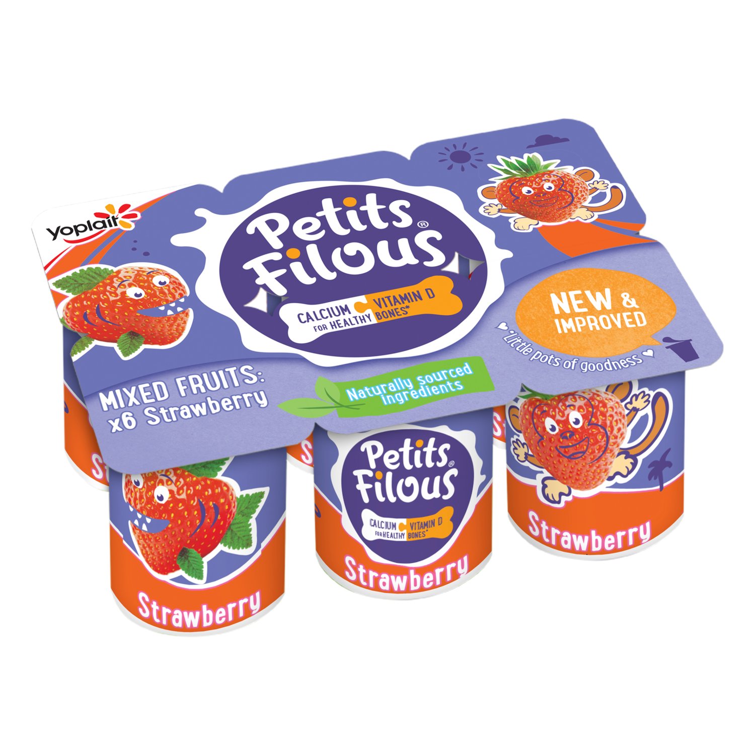 Yoplait Petits Filous Strawberry 6 Pack  (47 g)