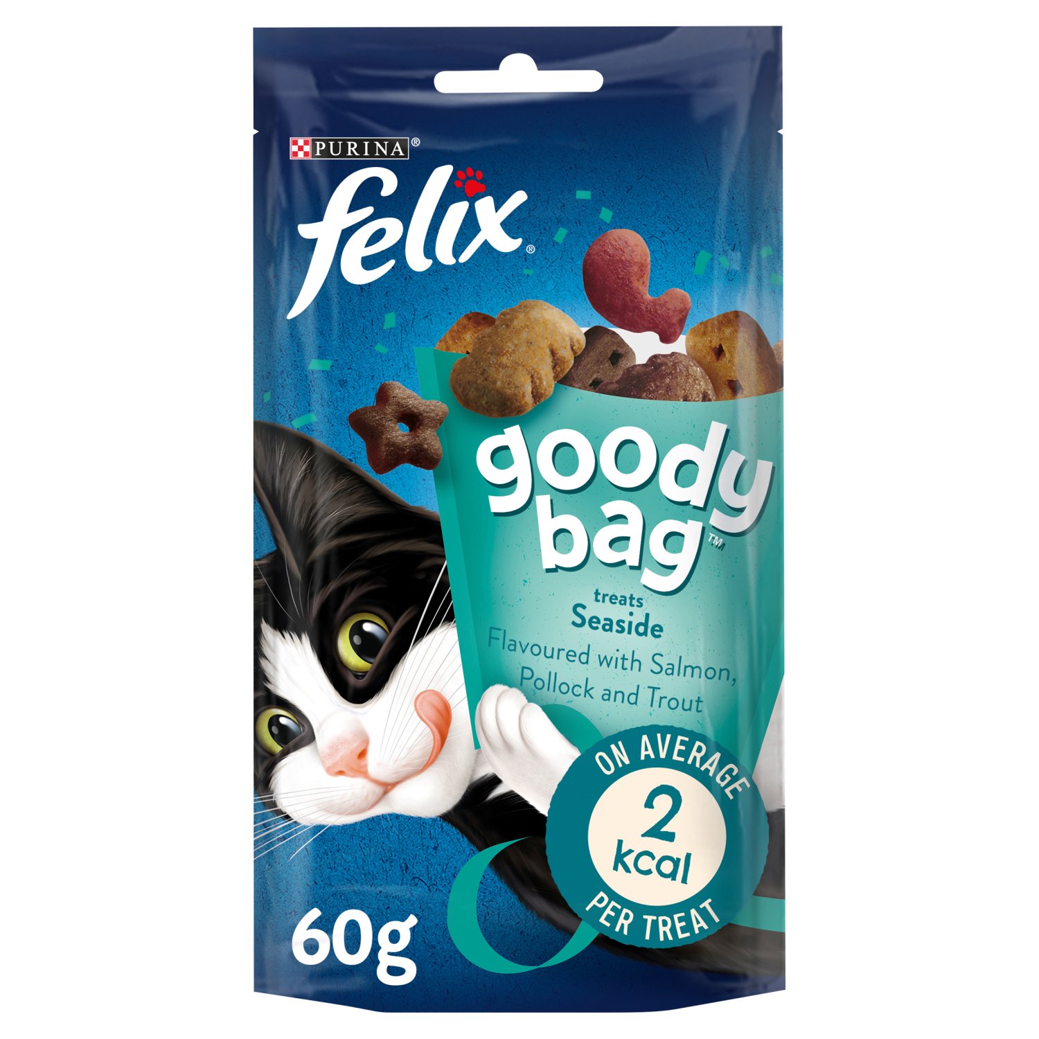 Felix Goody Bag Seaside Mix with Salmon Cat Treats (60 g)