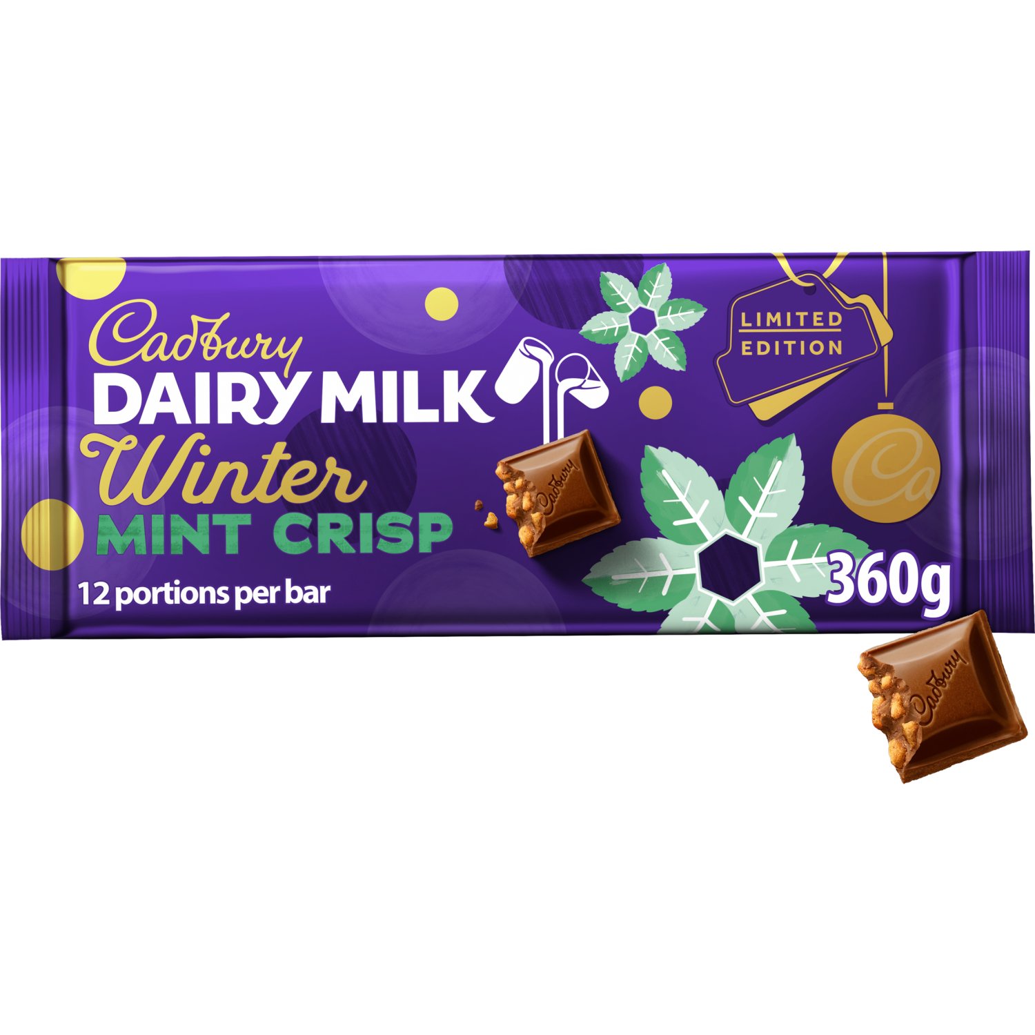 Cadbury Winter Mint Crisp Chocolate Bar (360 g)