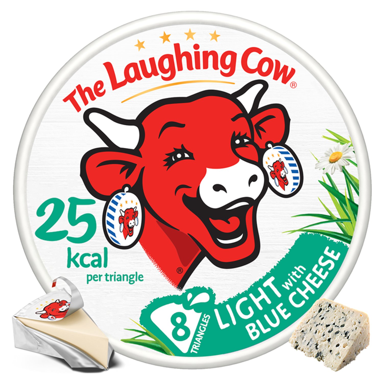 The Laughing Cow Light Blue Cheese Wedges 8 Pack (128 g)