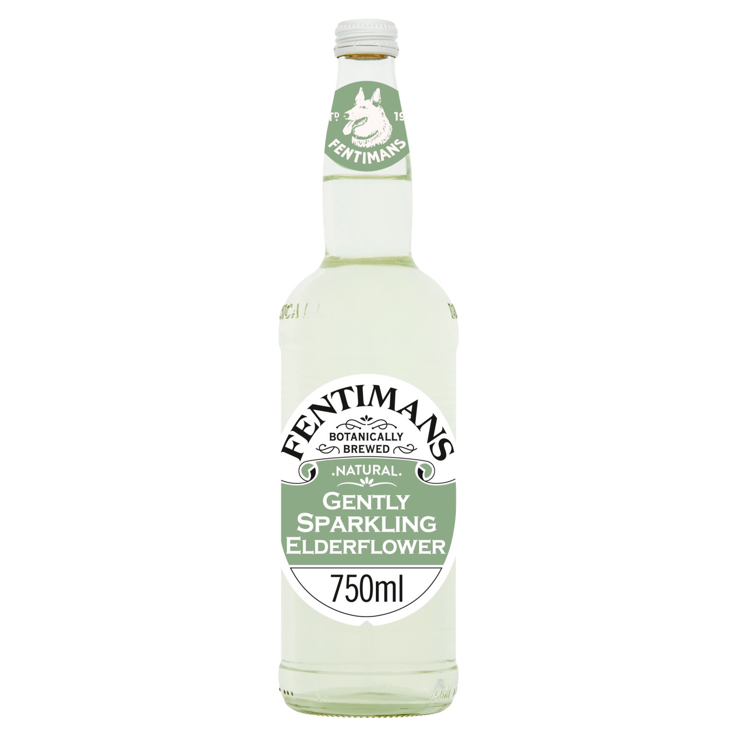 Fentimans Gently Sparkling Elderflower Drink Glass Bottle (750 ml)