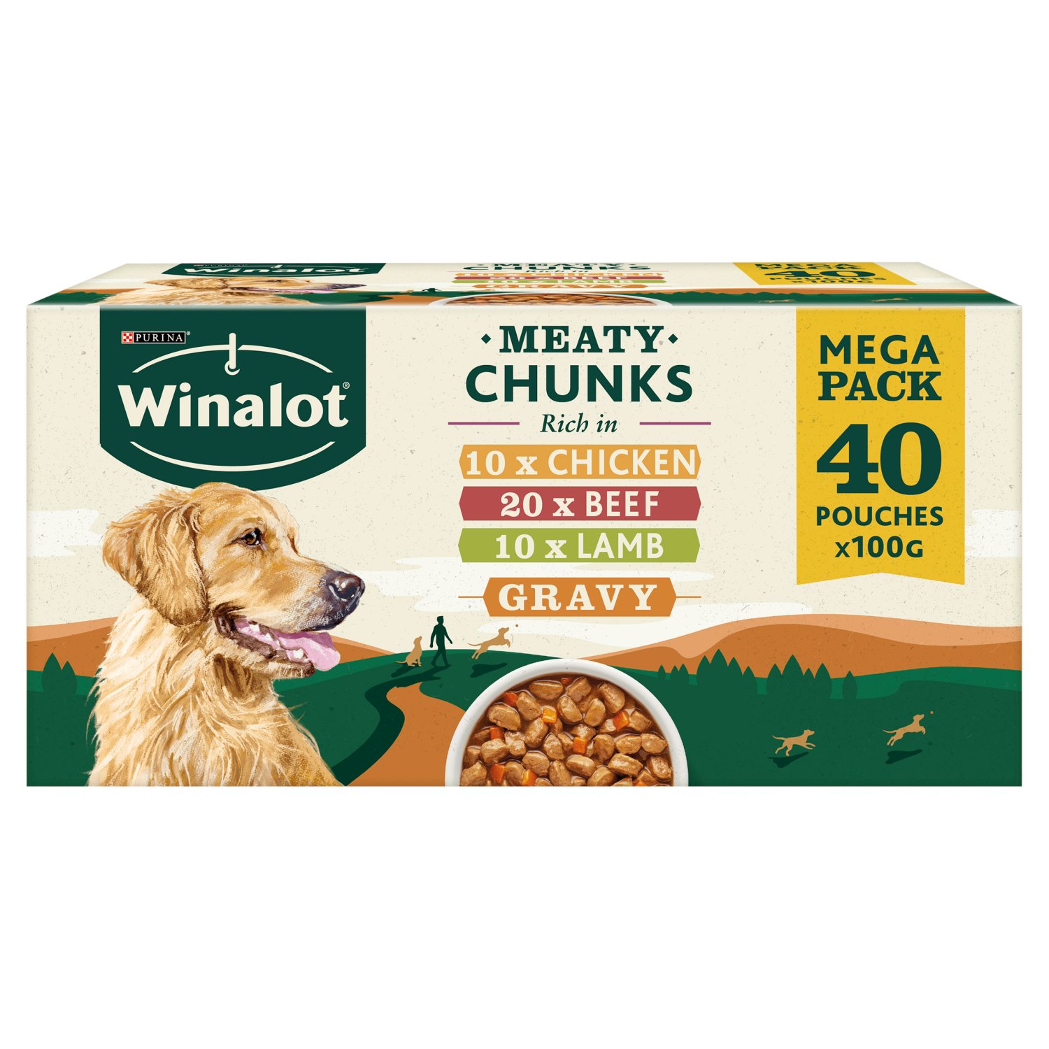 Winalot Meaty Chunks Variety in Gravy 40 Pack (100 g)