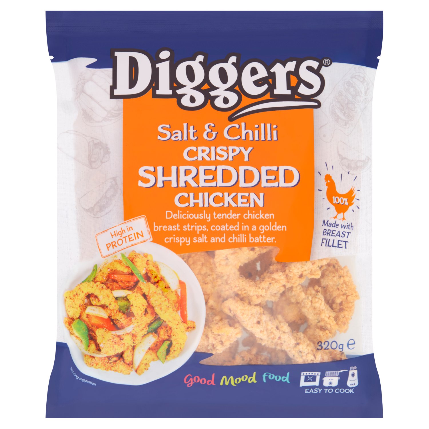 Diggers Salt and Chilli Crispy Shredded Chicken (320 g)