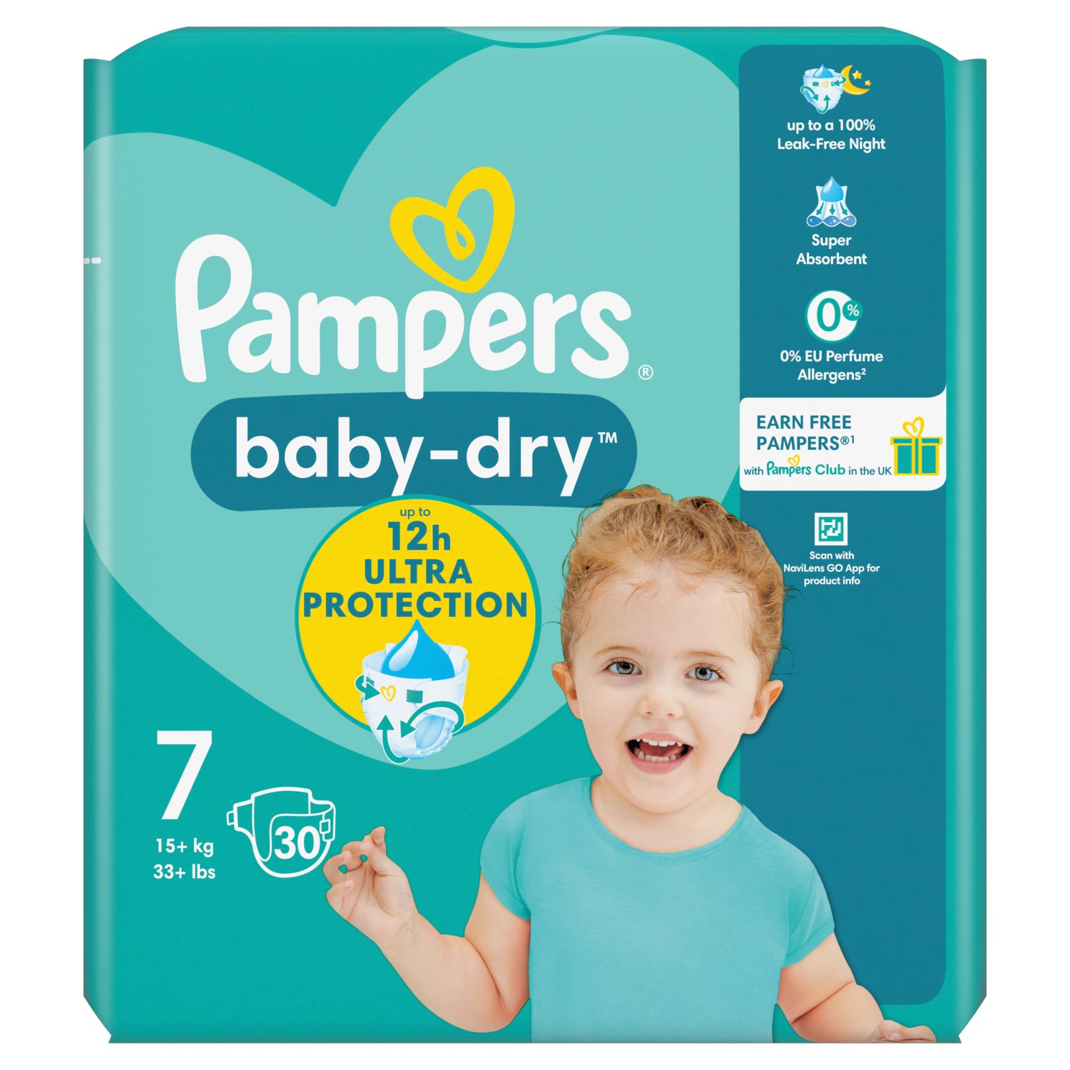 Pampers Baby-Dry Nappies Size 7 (30 Piece)