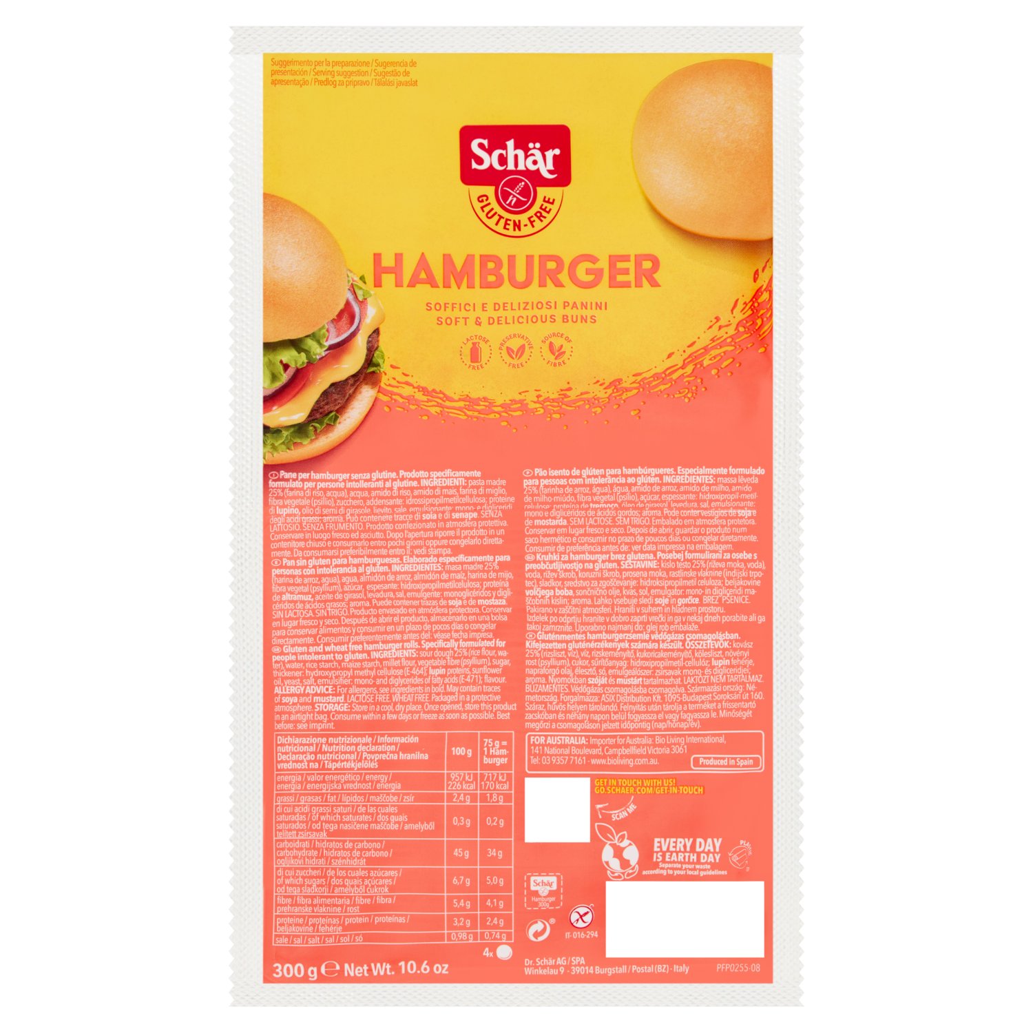 Schar Gluten Free Hamburger Buns (300 g)