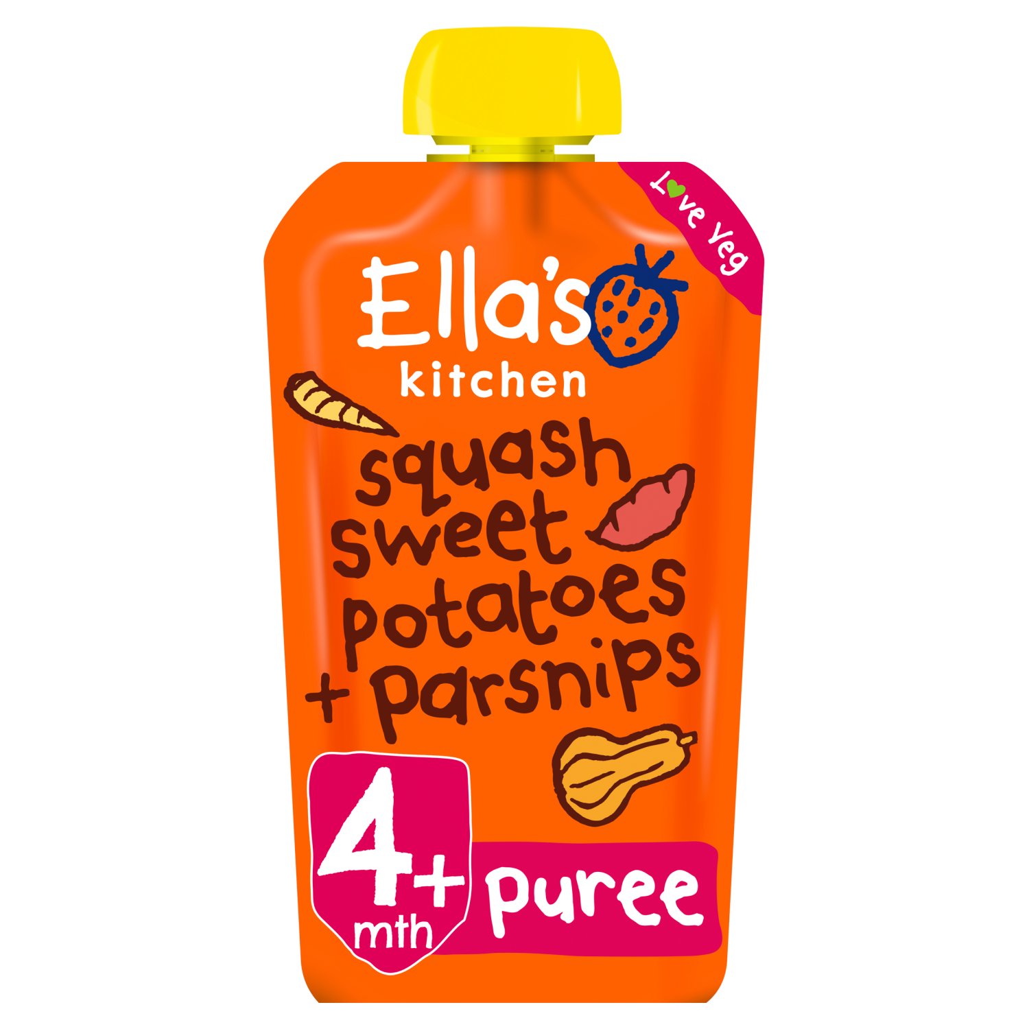 Ella's Kitchen Squash Sweet Potatoes & Parsnips Pouch 4+Months (120 g)