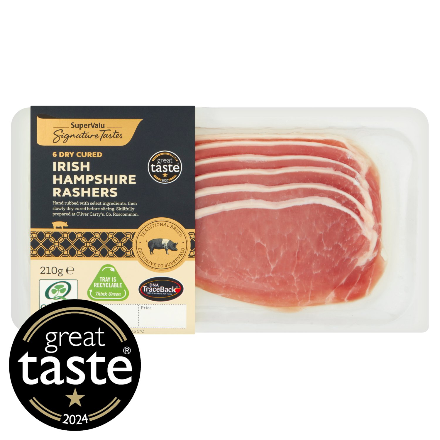 SuperValu Signature Tastes 6 Dry Cured Irish Hampshire Rashers (210 g)