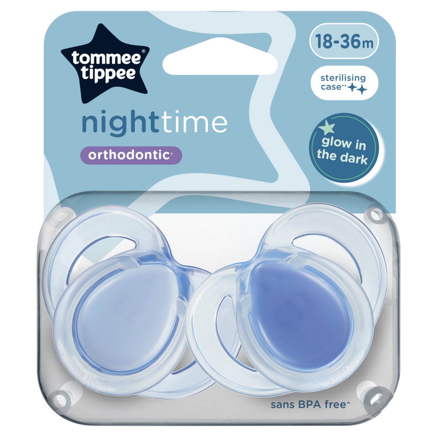 Tommee Tippee Night-time Orthodontic Soothers 18-36 Months (1 Piece)