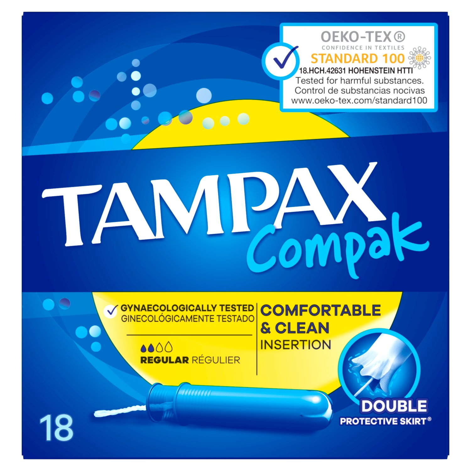 Tampax Compak Regular Applicator Tampons (18 Piece)