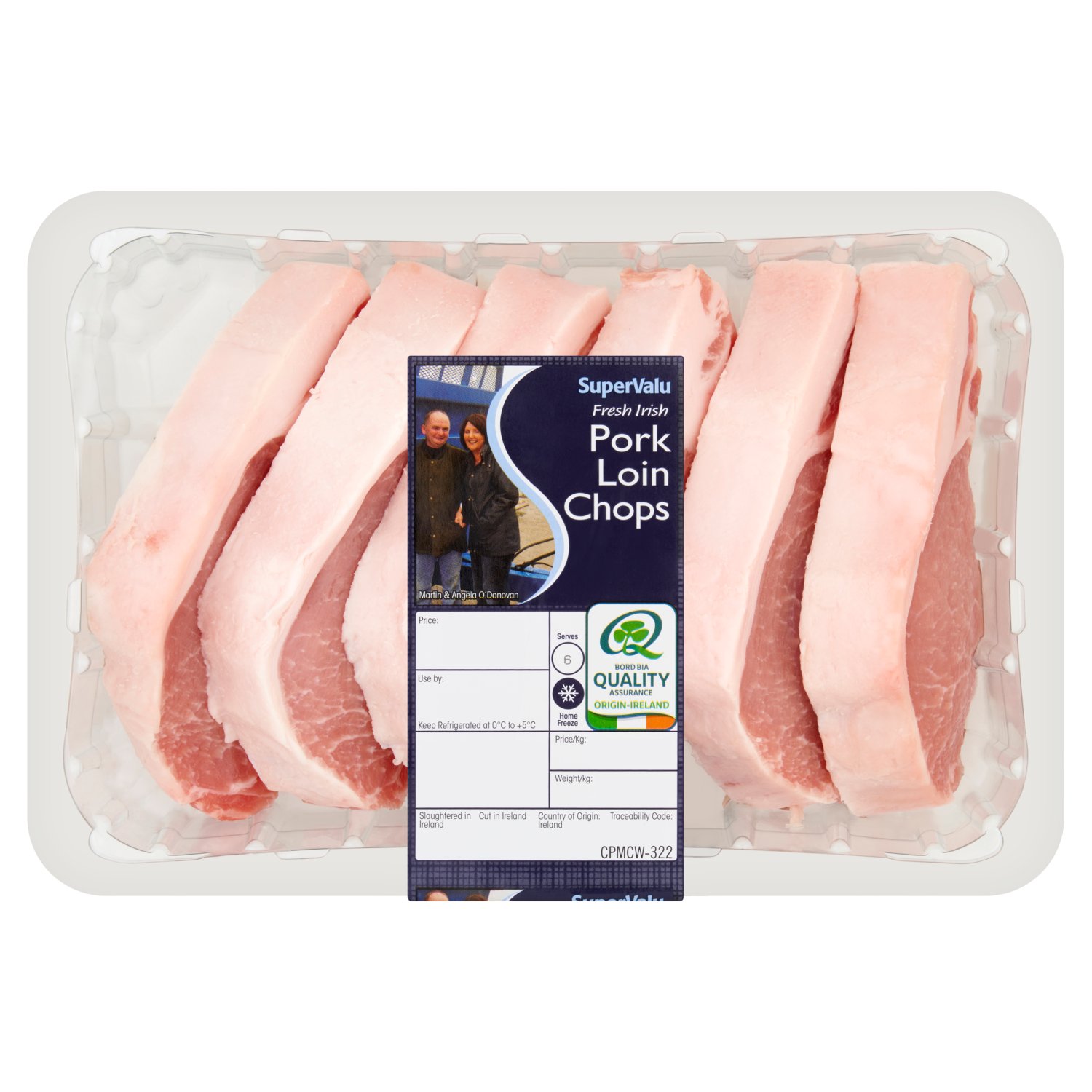SuperValu Fresh Irish Pork Loin Chops Family Value  (825 g)