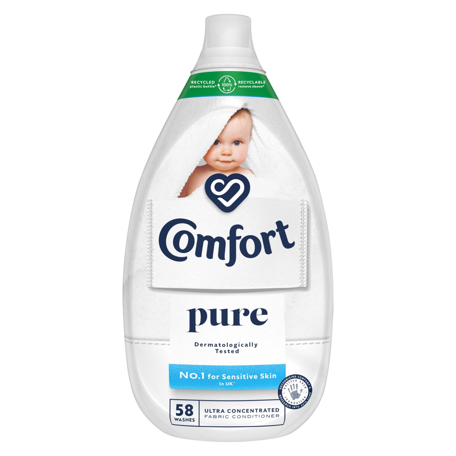 Comfort Fabric Conditioner for Sensitive Skin 58 Washes (870 ml)