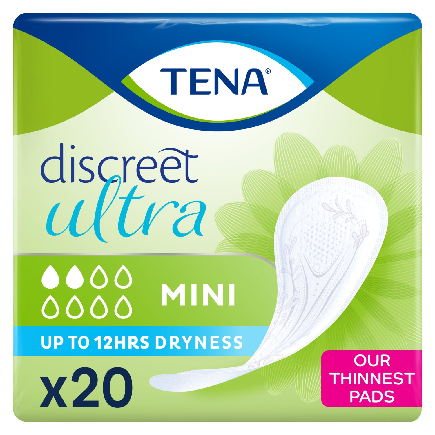 Tena Lady Discreet Mini Pads 20 Pack (20 Piece)