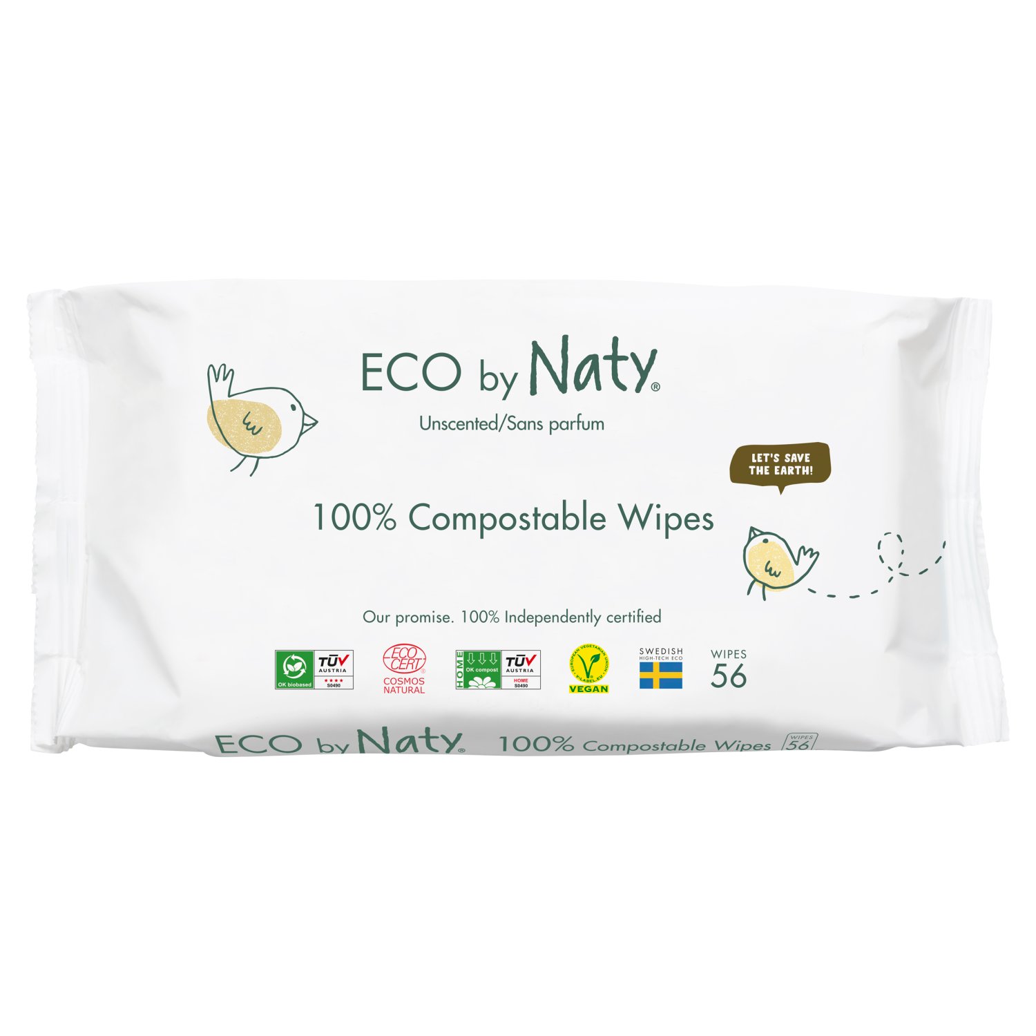 Eco By Naty Unscented Baby Wipes - 56pcs (436 g)