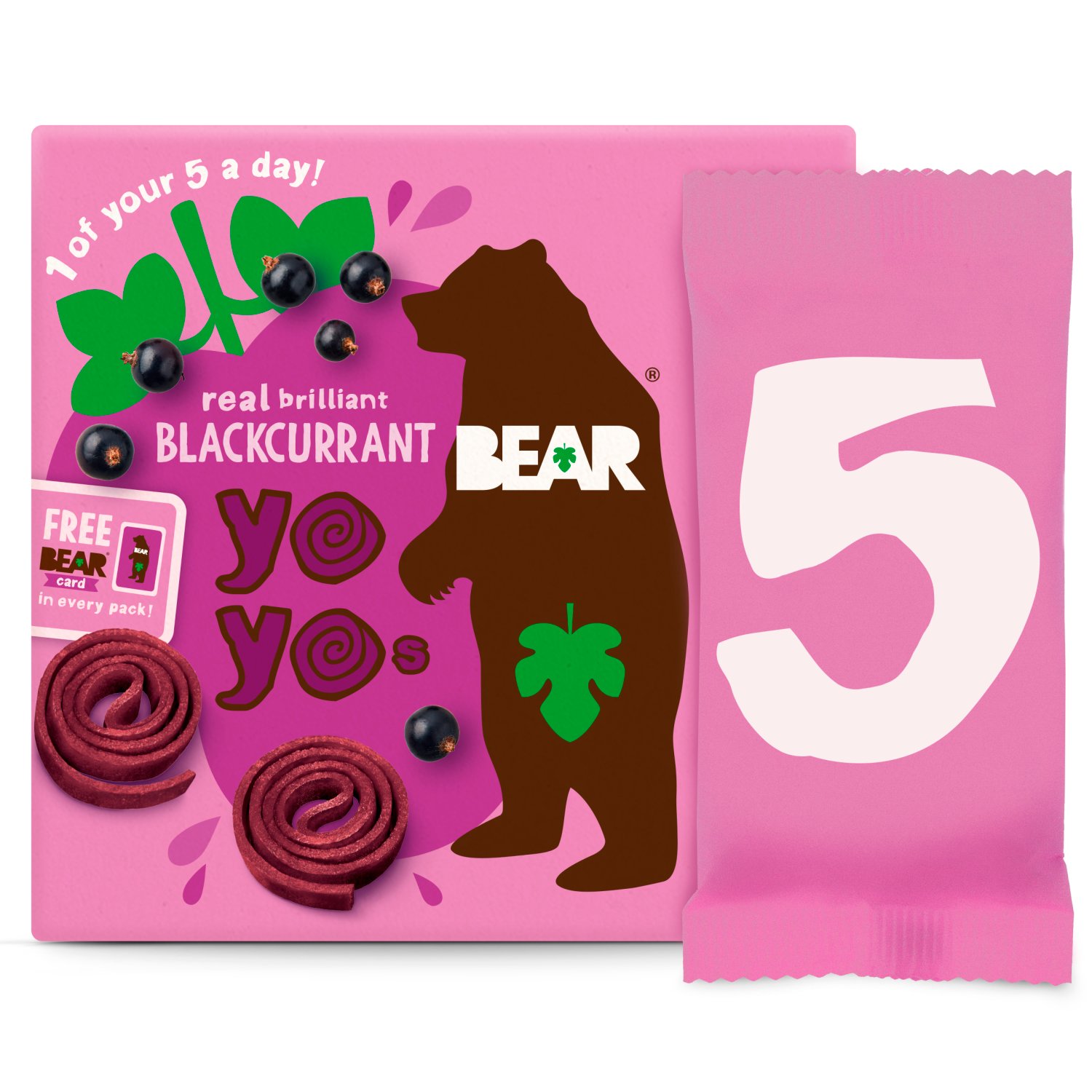 Bear Blackcurrant Yoyo Pure Fruit Rolls 5 Pack (100 g)