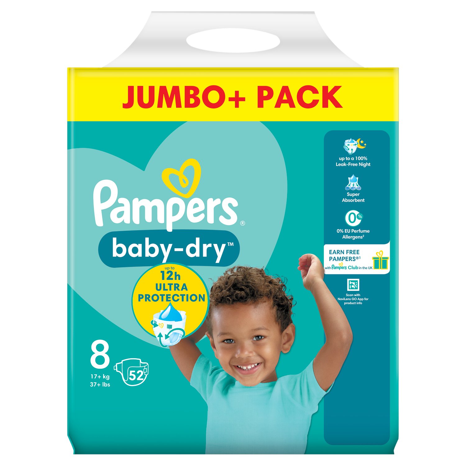 Pampers Baby Dry Size 8 Nappies Jumbo+ Pack (52 Piece)