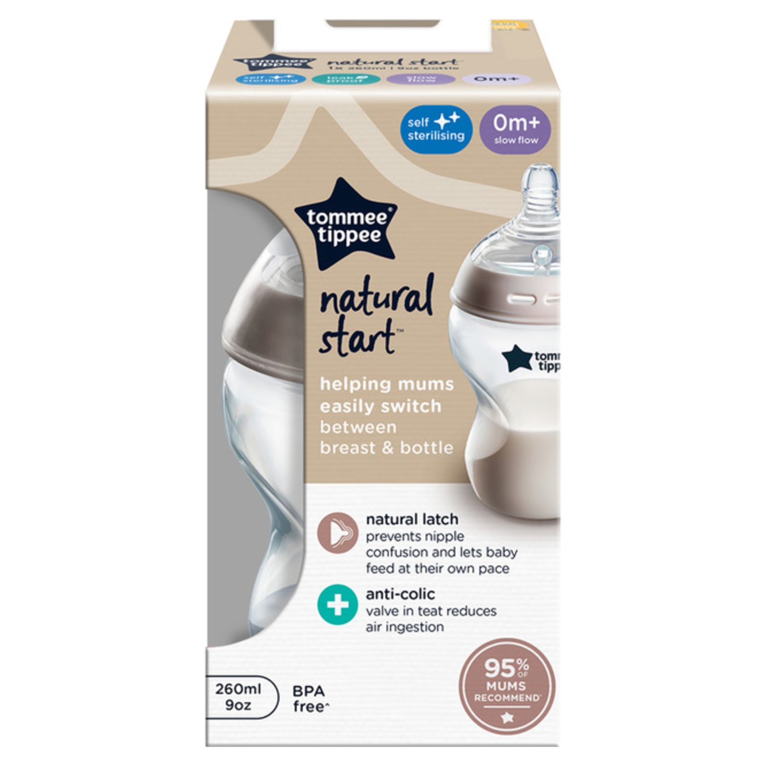 Tommee Tippee 260ml Bottle UK (1 Piece)