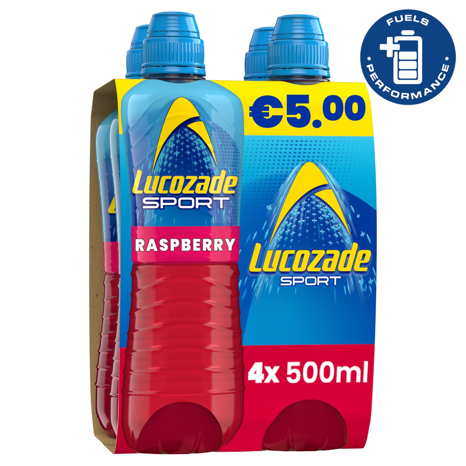 Lucozade Sport Raspberry Bottle 4 Pack (500 ml)