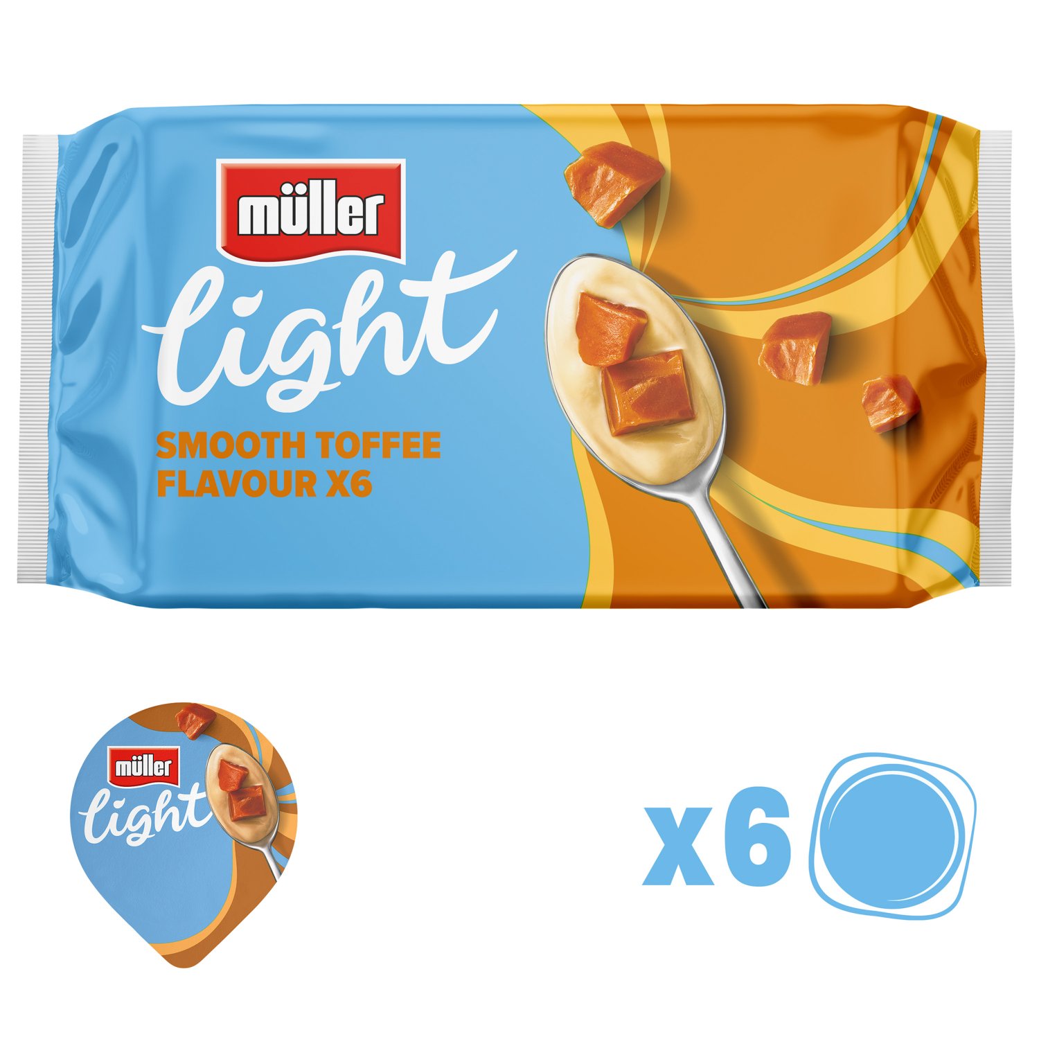 Muller Light Toffee & Vanilla Yogurts 6 Pack (840 g)