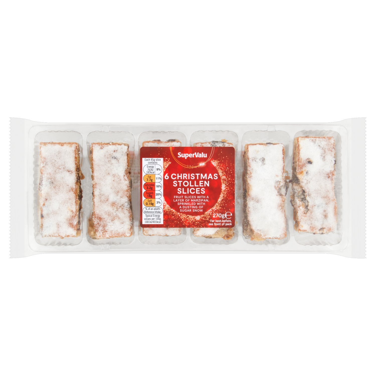 SuperValu Christmas Stollen Slices 6 Pack (270 g)