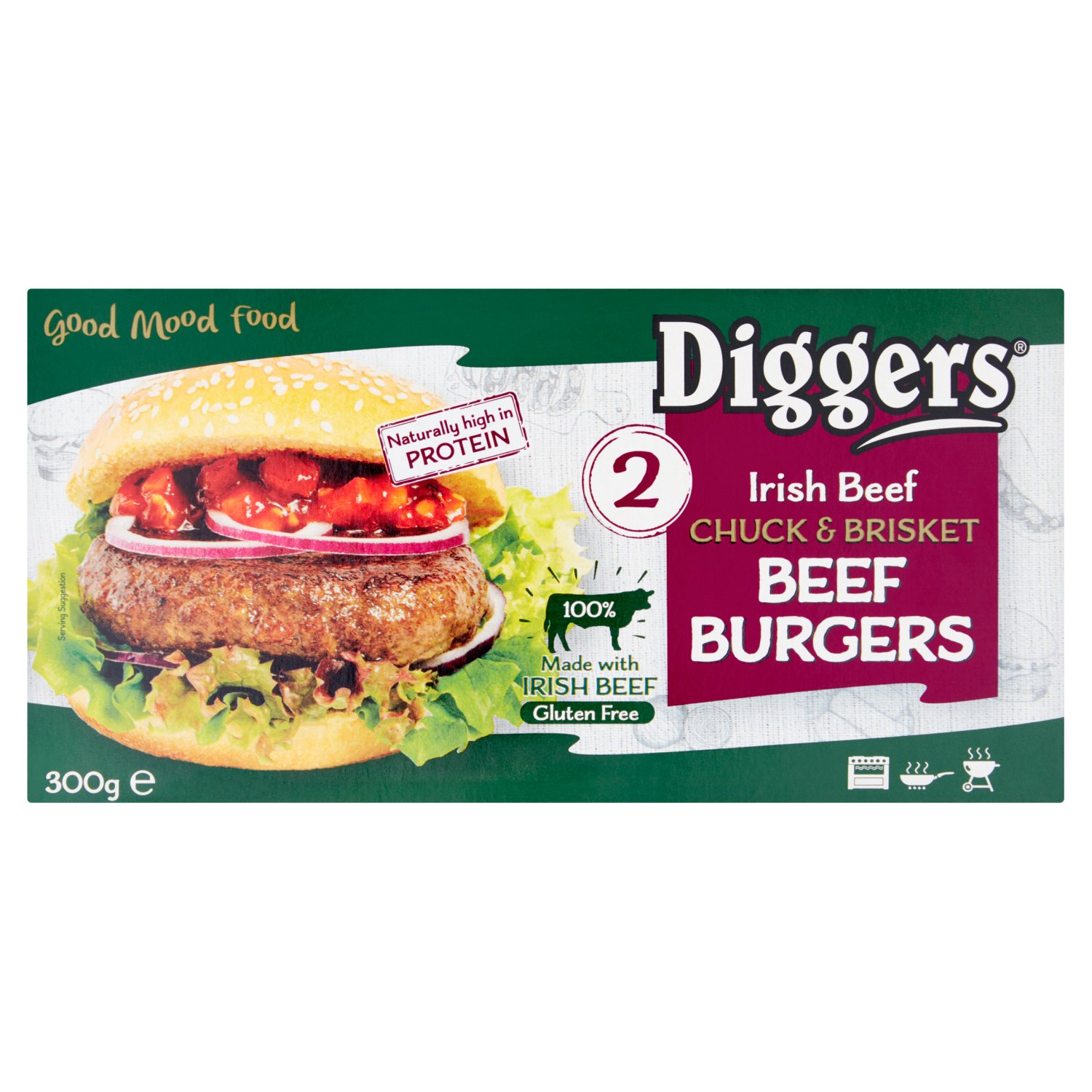 Diggers Premium Beef Burgers (300 g)