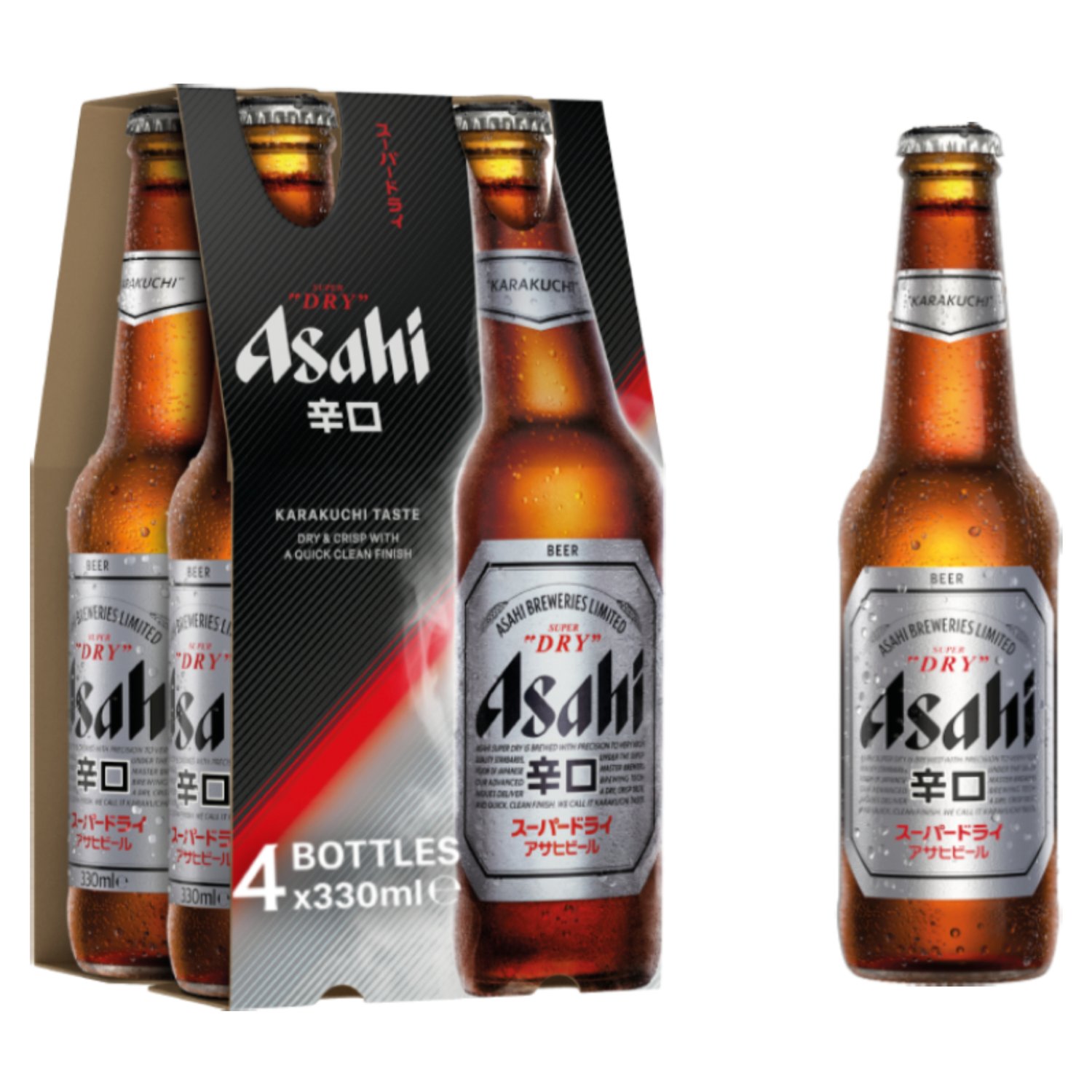 Asahi Super Dry Beer 4 Pack (330 ml)