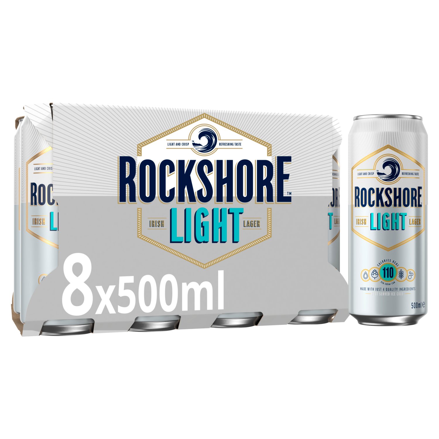 Rockshore Light Irish Lager Can 8 Pack (500 ml)