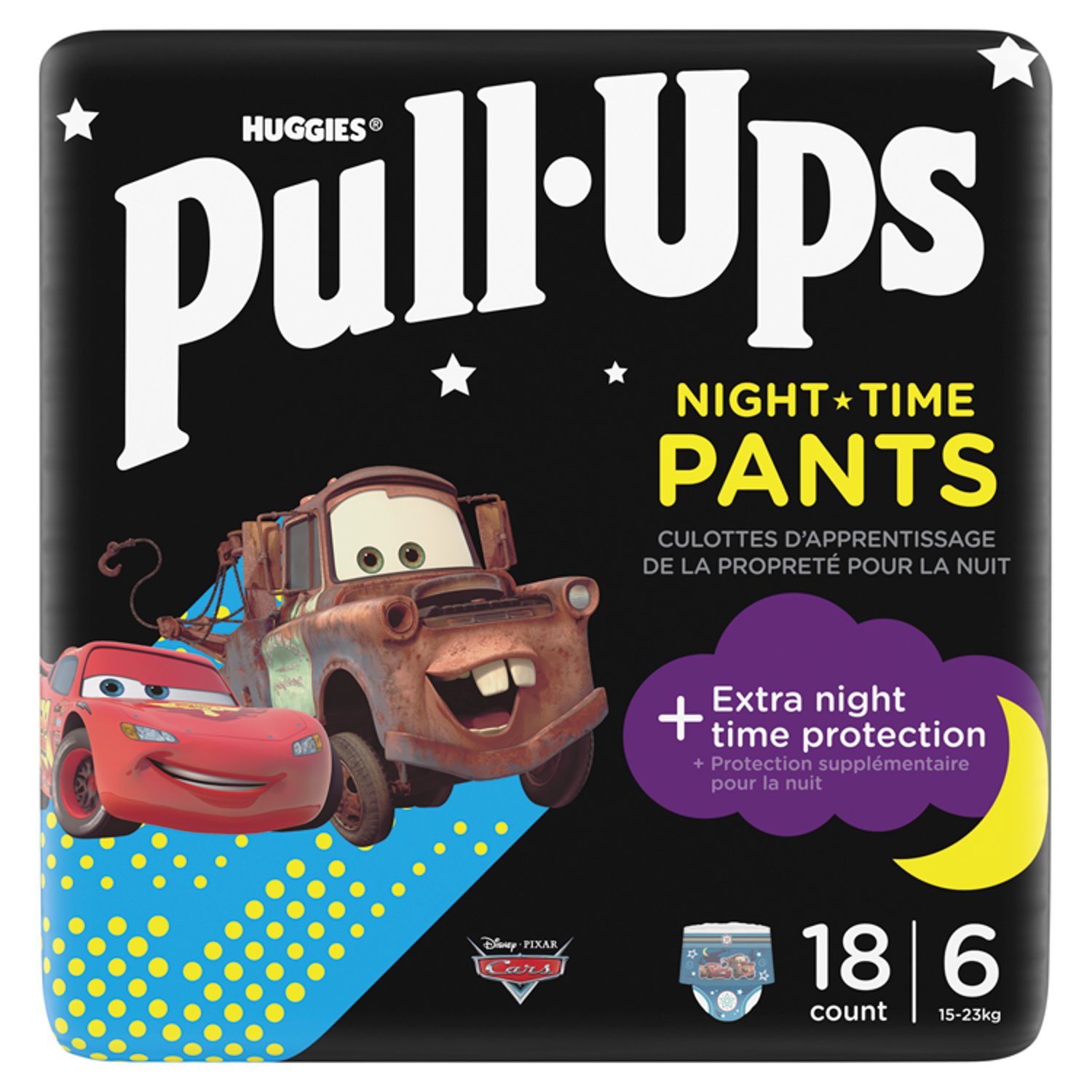 Huggies Pull-Ups Night Time Nappy Pants Size 6 (18 Piece)