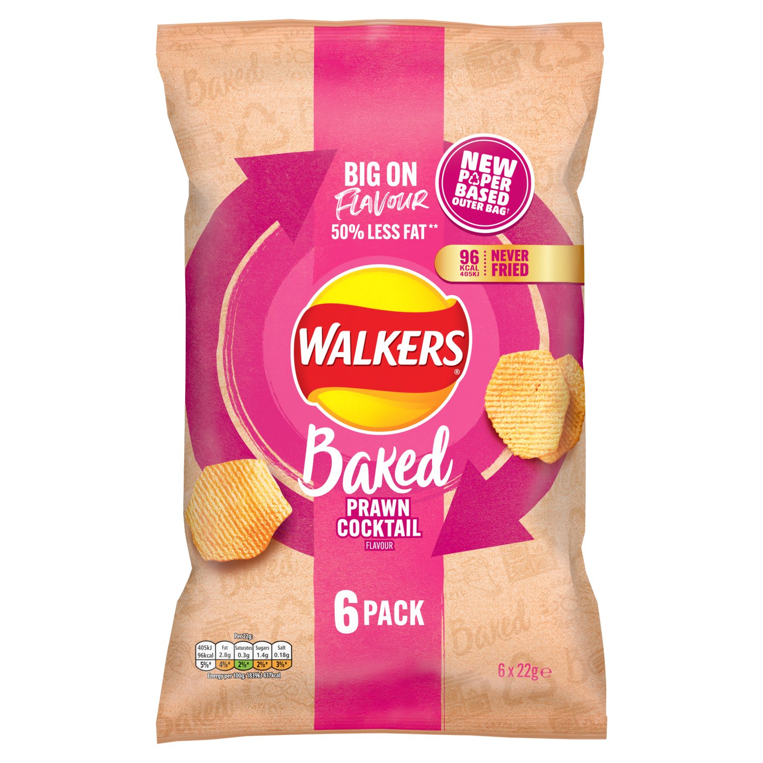 Walkers Baked Crisps Prawn 6 Pack (22 g) Storefront EN
