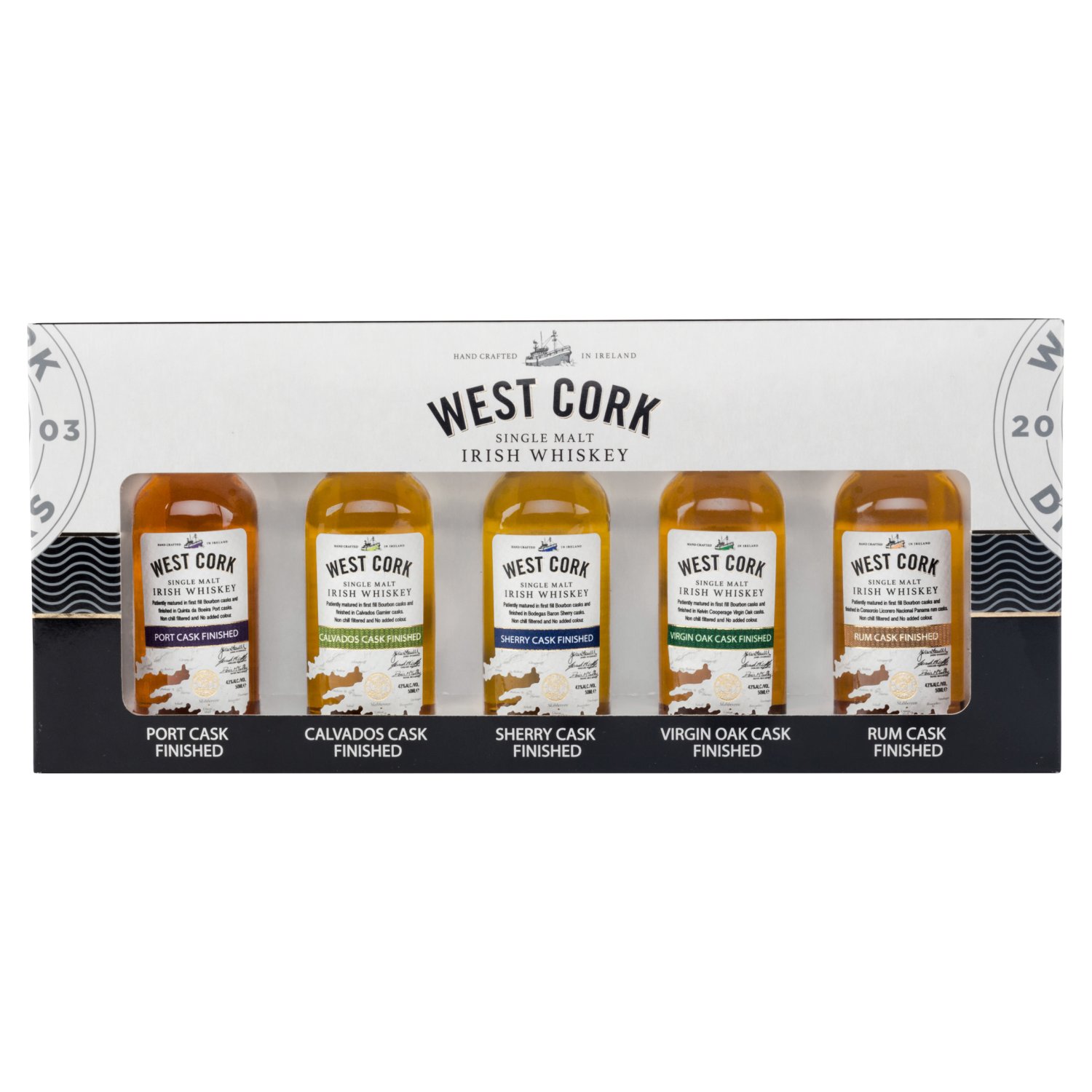 West Cork Single Malt Cask Collection Gift Pack 43% (25 cl)