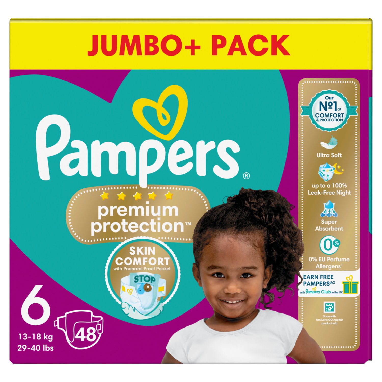 Pampers Premium Protection Size 6 Nappies (48 Piece)