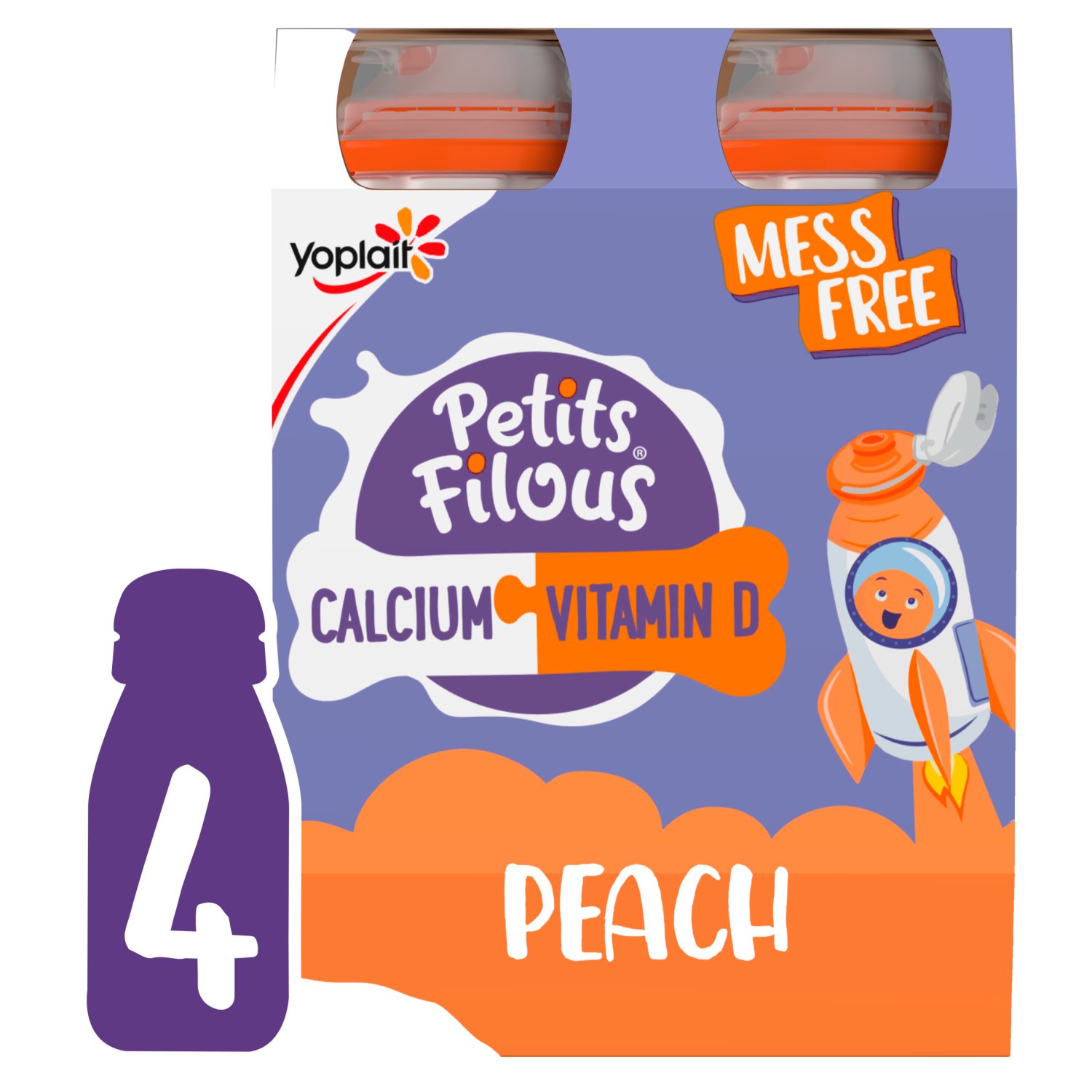 Yoplait Petits Filous Mess Free Peach Yogurt Pocket (400 g)