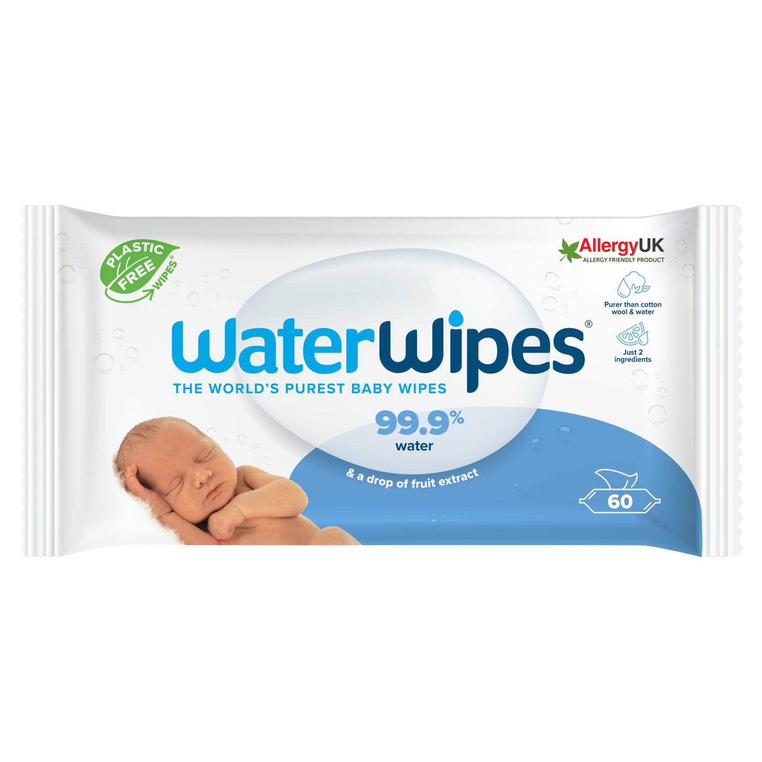 WaterWipes Biodegradable Original Baby Wipes (60 Piece)