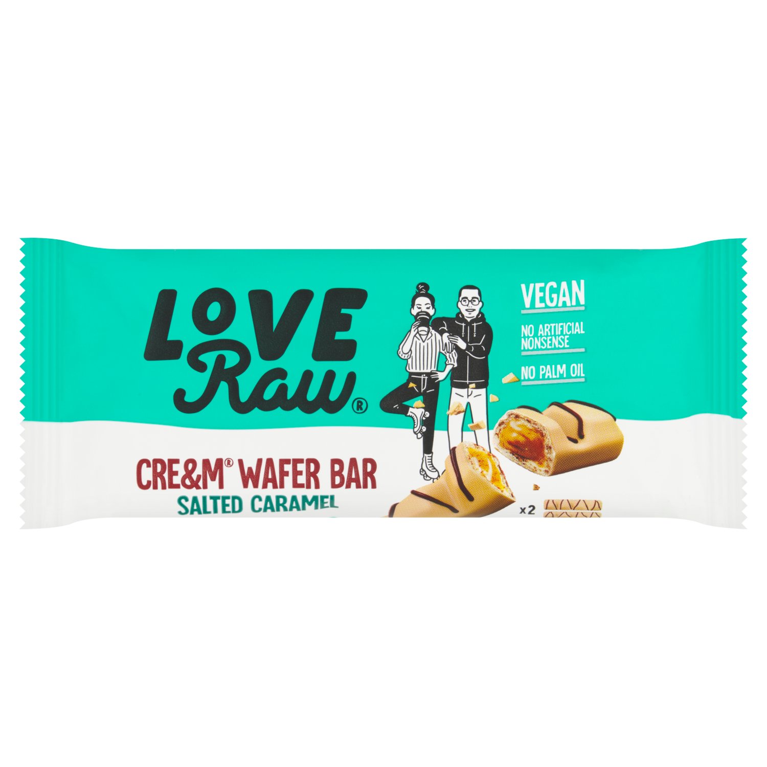 Love Raw Salted Caramel Cre&m Wafer Bar (45 g)