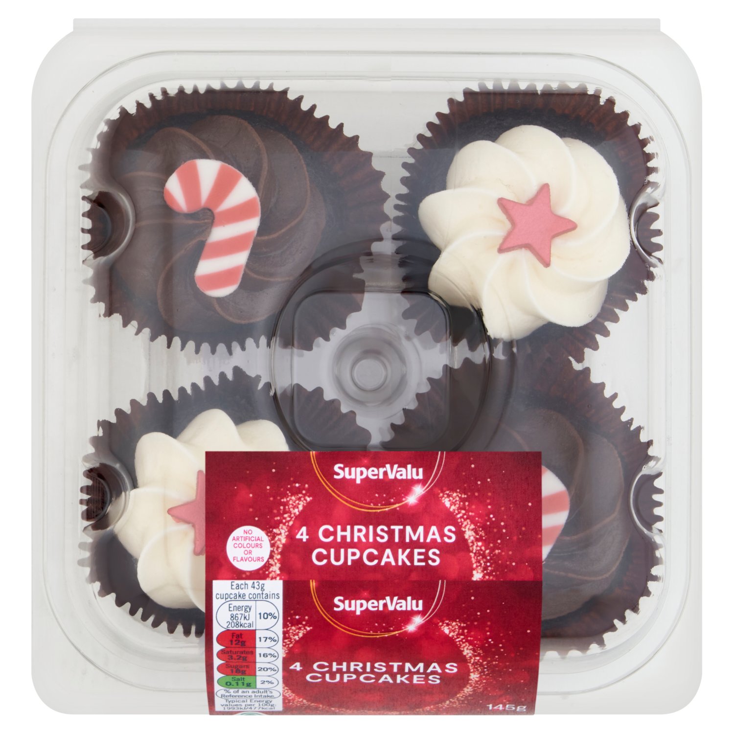 SuperValu Christmas Cupcakes 4 Pack (145 g)