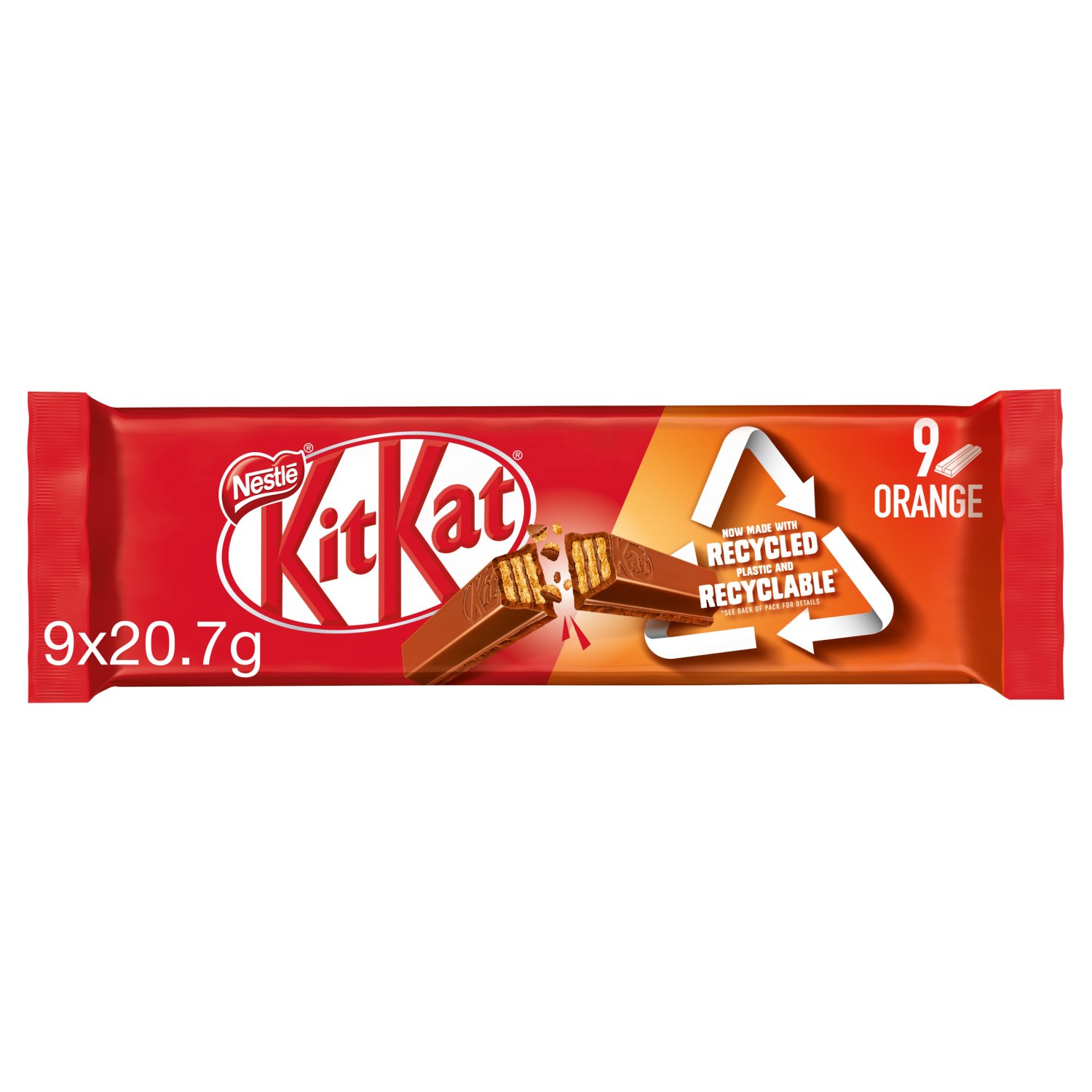 Nestle KitKat 2 Finger Orange Chocolate Biscuit Bar 9 Pack (186.3 g)