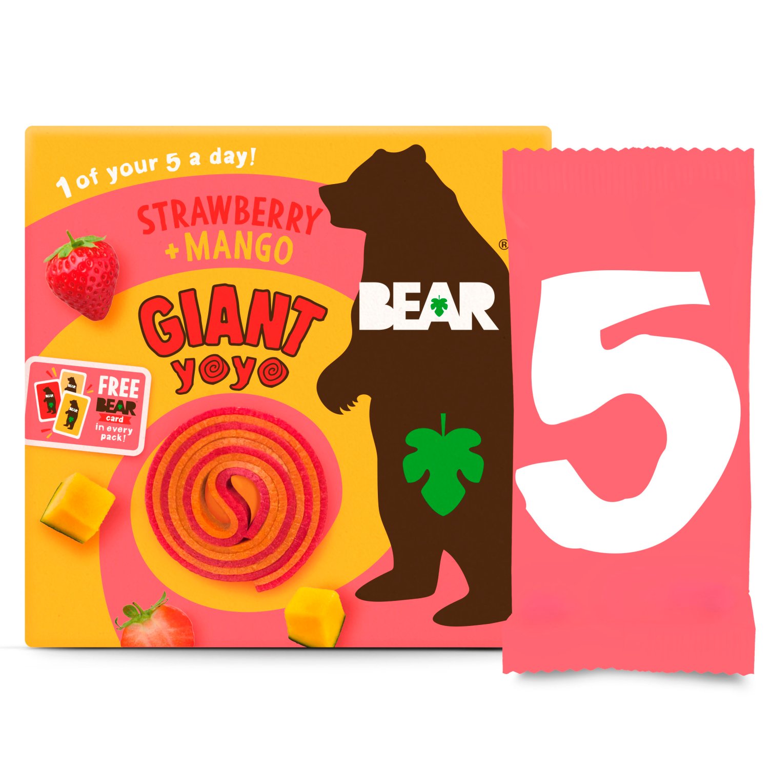 Bear Giant Yoyo Strawberry Mango 5 Pack (100 g)