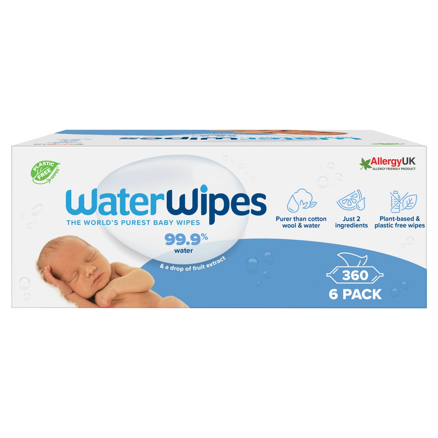 WaterWipes Original Baby Wipes 6 Pack (60 Piece)