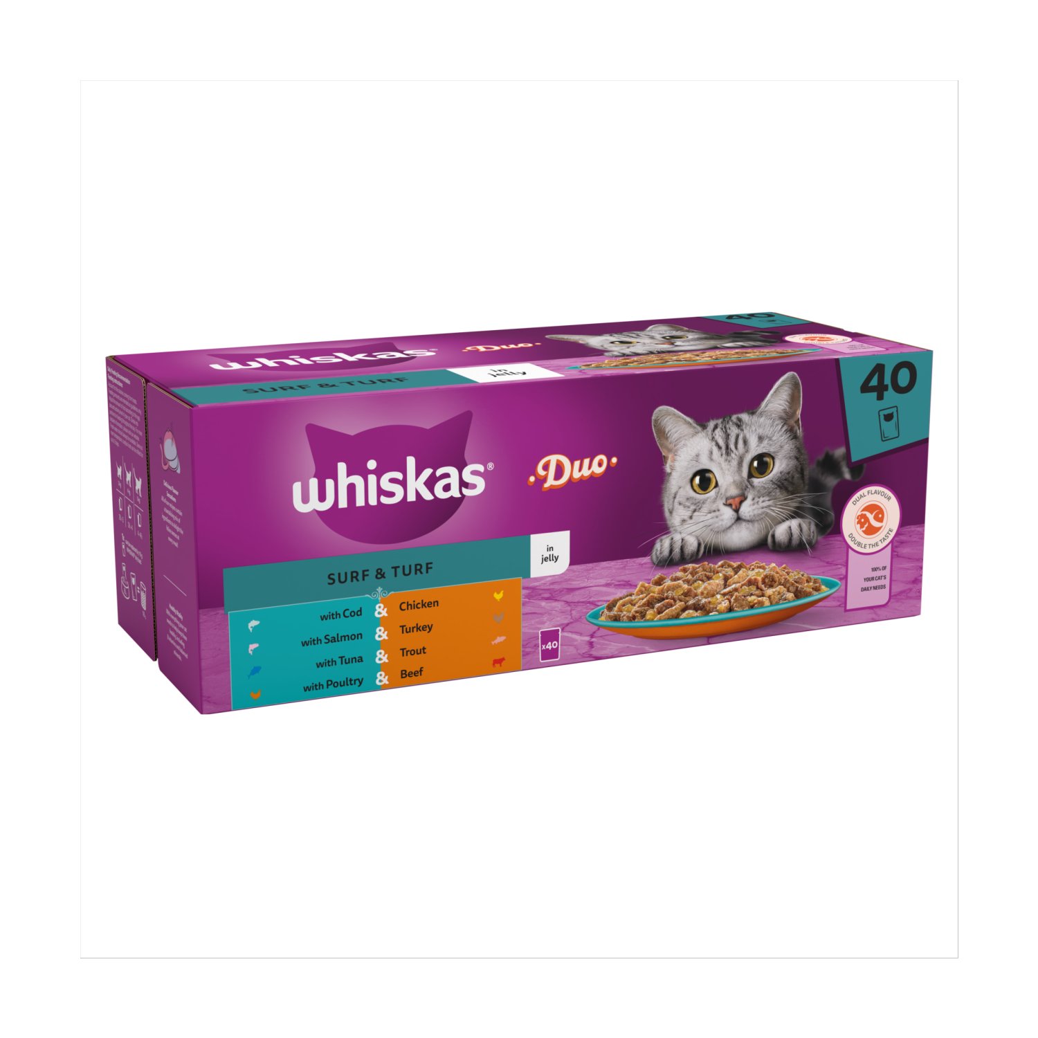 Whiskas Tasty Duo 1+ Surf & Turf In Jelly (3.4 kg)